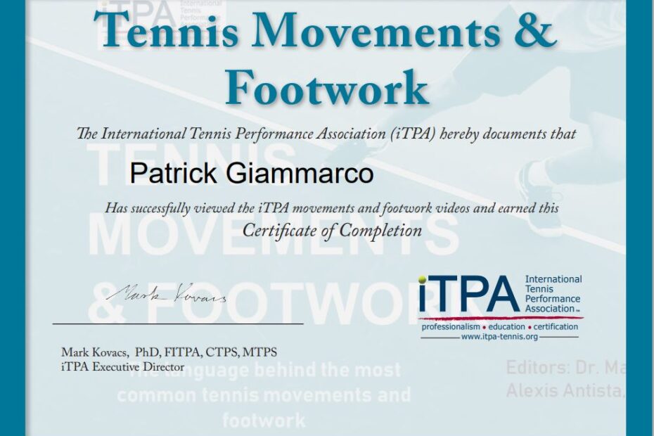 Tennis Movement & Footwork Certification
